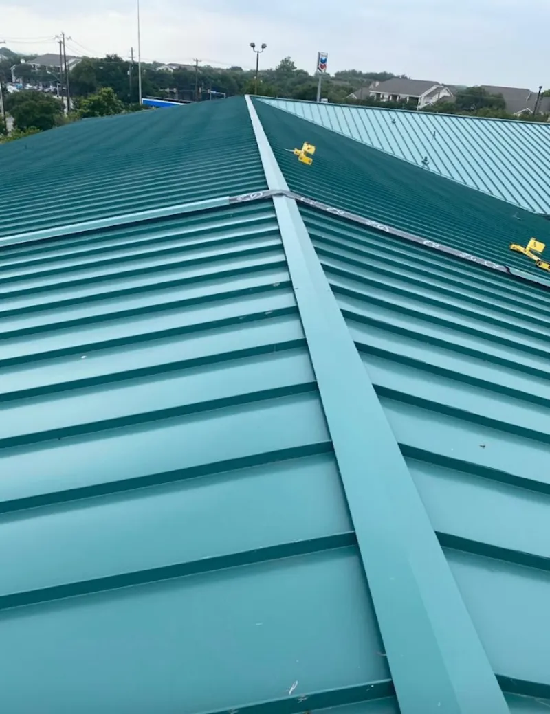 Green commercial metal roof ridge and valley for Metal Roof Repair in Prattville